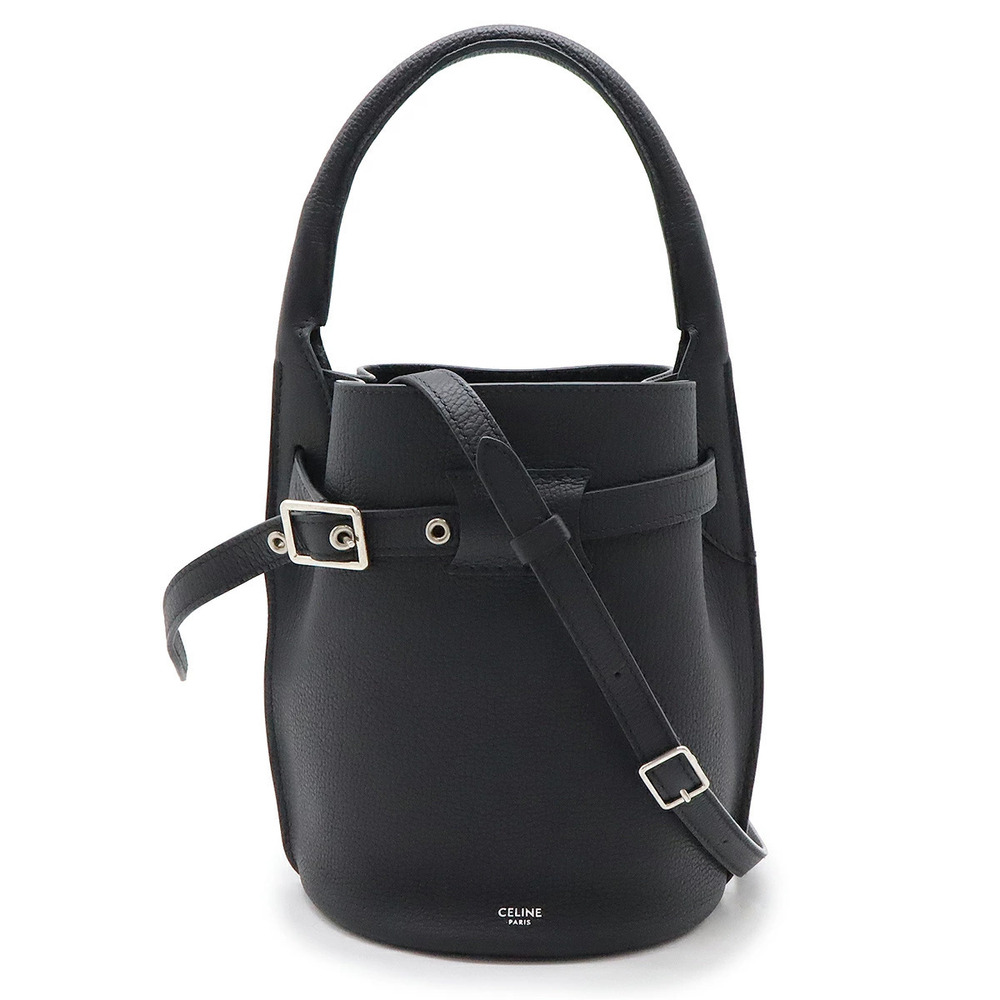 Celine Big Bag Bucket Handbag Shoulder Calf Leather Black
